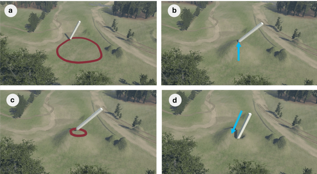 Four-stage MagicPen sequence for creating and reshaping a virtual hill